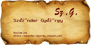 Szünder György névjegykártya