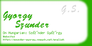 gyorgy szunder business card